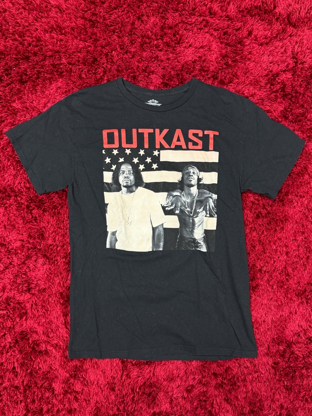 OutKast Retro Short Sleeve Shirt Black Medium Album Art Stankonia